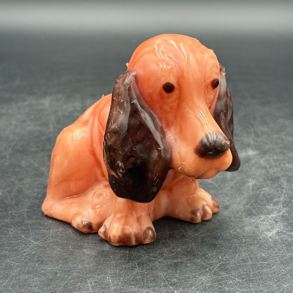 Unbranded Dog Candle Unisex Small Orange Good Vintage Basset Hound Novelty